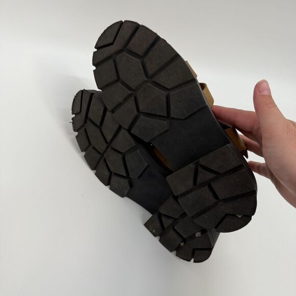 Free People Delaney Fisherman Women's Dark Sand Platform Sandals Chunky Size 6.5 - Picture 6 of 12